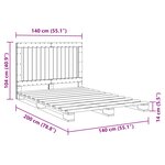 vidaXL Cadre de lit avec tête de lit 140x200 cm bois de pin massif