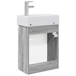 vidaXL Meuble de salle de bain avec robinet Sonoma gris
