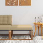 vidaXL Hocker d'extérieur Bois d'acacia massif et Textilène Naturel