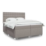 vidaXL Sommier à lattes de lit avec matelas Taupe 200x200 cm Tissu