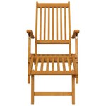vidaXL Chaise longue d'extérieur repose-pieds lot de 2 Acacia solide