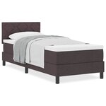 vidaXL Lit boxspring avec matelas Marron foncé 80 x 200 cm tissu