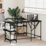 vidaXL Bureau noir 139x139x75 cm bois d'ingénierie