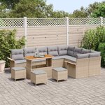 vidaXL Ensemble de canapé de jardin 13 Pièces Beige polyrotin