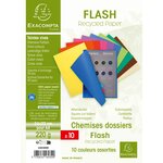 Paquet De 10 Chemises Flash 220 100  Recyclé - 24x32cm - Couleurs Assorties - X 10 - Exacompta