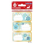 12 étiquettes adhésives de Noël - Flocons