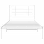 vidaXL Cadre de lit métal sans matelas et tête de lit blanc 107x203 cm