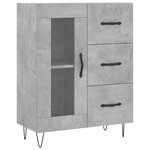 vidaXL Buffet gris béton 69 5x34x90 cm bois d'ingénierie
