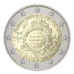 2 euros commémorative Allemagne 2012 - 10 ans de l'Euro.