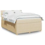 vidaXL Sommier à lattes de lit avec matelas Crème 160x200 cm Tissu