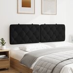 vidaXL Coussin de tête de lit noir 160 cm velours