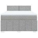vidaXL Sommier à lattes de lit avec matelas Gris clair 140x200cm Tissu
