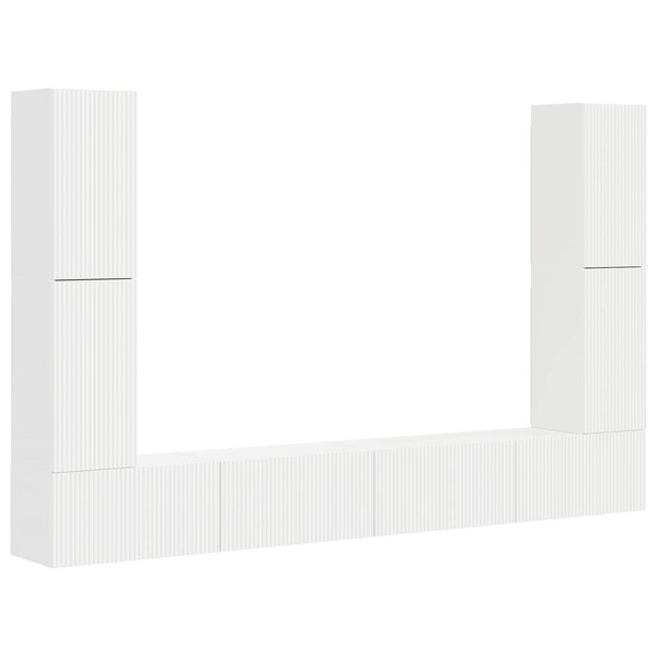 vidaXL Ensemble meuble TV 8 Pièces Blanc Bois d'ingénierie