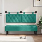 vidaXL Tête de lit suspendue Avec lumière LED Turquoise Velours