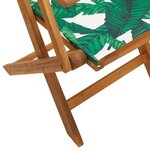 vidaXL Ensemble à manger de jardin 5 Pièces motif de feuilles tissu bois