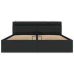 vidaXL Cadre de lit à rangement avec LED Noir Similicuir 180x200 cm