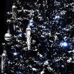 vidaXL Arbre de Noël neigeux avec base de parapluie Noir 140 cm PVC