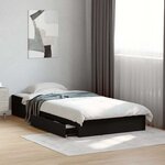 vidaXL Cadre de lit avec tiroirs sans matelas noir 75x190 cm