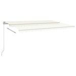 vidaXL Auvent automatique avec capteur de vent avec LED 5x3 m Crème