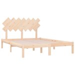 vidaXL Cadre de lit 135x190 cm Double Bois massif