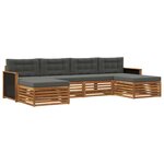 vidaXL Ensemble de canapés d'extérieur 6 pc Bois d'Acacia Massif
