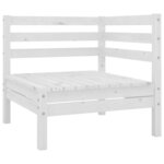 vidaXL Salon de jardin 10 Pièces Blanc Bois de pin massif