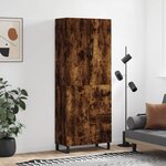vidaXL Buffet haut Chêne fumé 69 5x34x180 cm Bois d'ingénierie