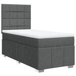 vidaXL Sommier à lattes de lit avec matelas Gris foncé 100x200cm Tissu