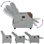 vidaXL Fauteuil de massage inclinable électrique gris clair tissu