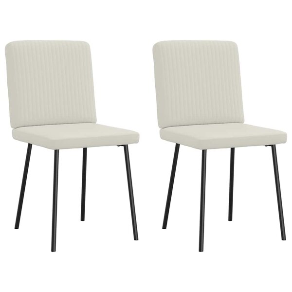 vidaXL Chaises à manger lot de 2 Crème Velours