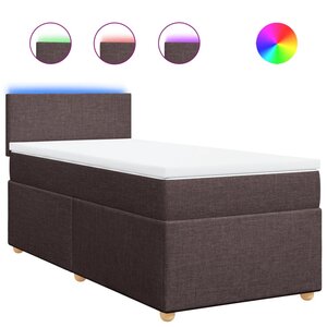 vidaXL Sommier à lattes de lit avec matelas Marron foncé 80x200 cm