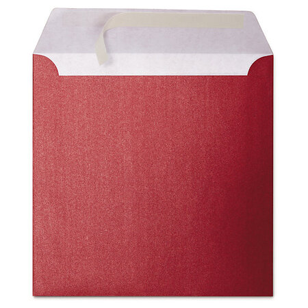 Lot de 200: enveloppe rouge irisée auto-adhésive sans fenêtre 120g/m² 155x155 mm