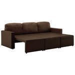 vidaXL Canapé-lit modulaire 3 places Marron Similicuir