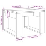 vidaXL Table d'appoint chêne artisanal 50x50x35 cm bois d'ingénierie