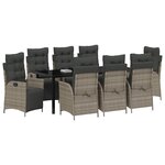 vidaXL Ensemble de salle à manger pour jardin 9 Pièces Gris polyrotin