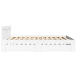 vidaXL Cadre de lit avec tête de lit blanc 120x200cm bois d'ingénierie
