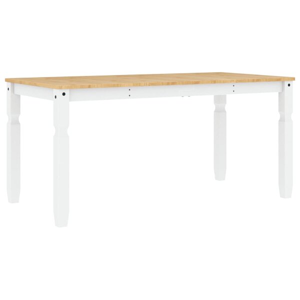 vidaXL Table à manger Corona blanc 160x80x75 cm bois massif de pin