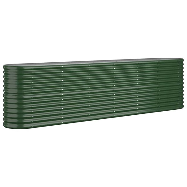vidaXL Lit surélevé de jardin Acier enduit de poudre 260x40x68 cm Vert