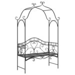 vidaXL Banc de jardin avec coussin Noir 104 x 54 x 93cm Acier