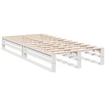 vidaXL Lit bibliothèque sans matelas blanc 90x190cm bois de pin massif