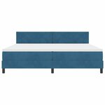 vidaXL Lit à ressort LED avec matelas Bleu foncé 200 x 200 cm Velours