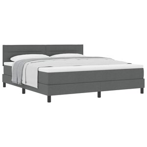 vidaXL Lit à ressorts avec matelas Gris foncé 180 x 200 cm tissu