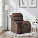 vidaXL Fauteuil de massage inclinable Marron foncé Tissu