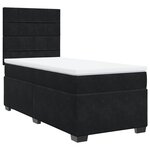 vidaXL Sommier à lattes de lit et matelas Noir 80x200 cm Velours