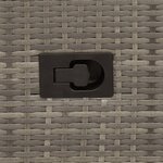vidaXL Canapé de jardin inclinable 2 places avec table gris poly rotin