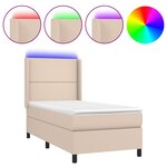 vidaXL Sommier à lattes de lit matelas LED Cappuccino 90x190cm