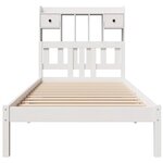 vidaXL Lit bibliothèque sans matelas blanc 90x200cm bois de pin massif
