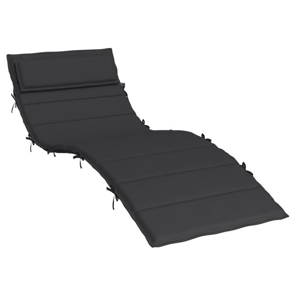 vidaXL Coussin de chaise longue noir 180x60x4 cm tissu oxford