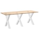vidaXL Pieds de table à manger en forme de X  3 pièces  blanc  70 x (72-73) cm  acier