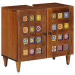 vidaXL Ensemble de mobilier de salle de bain Montage mural 2 Pièces Noyer